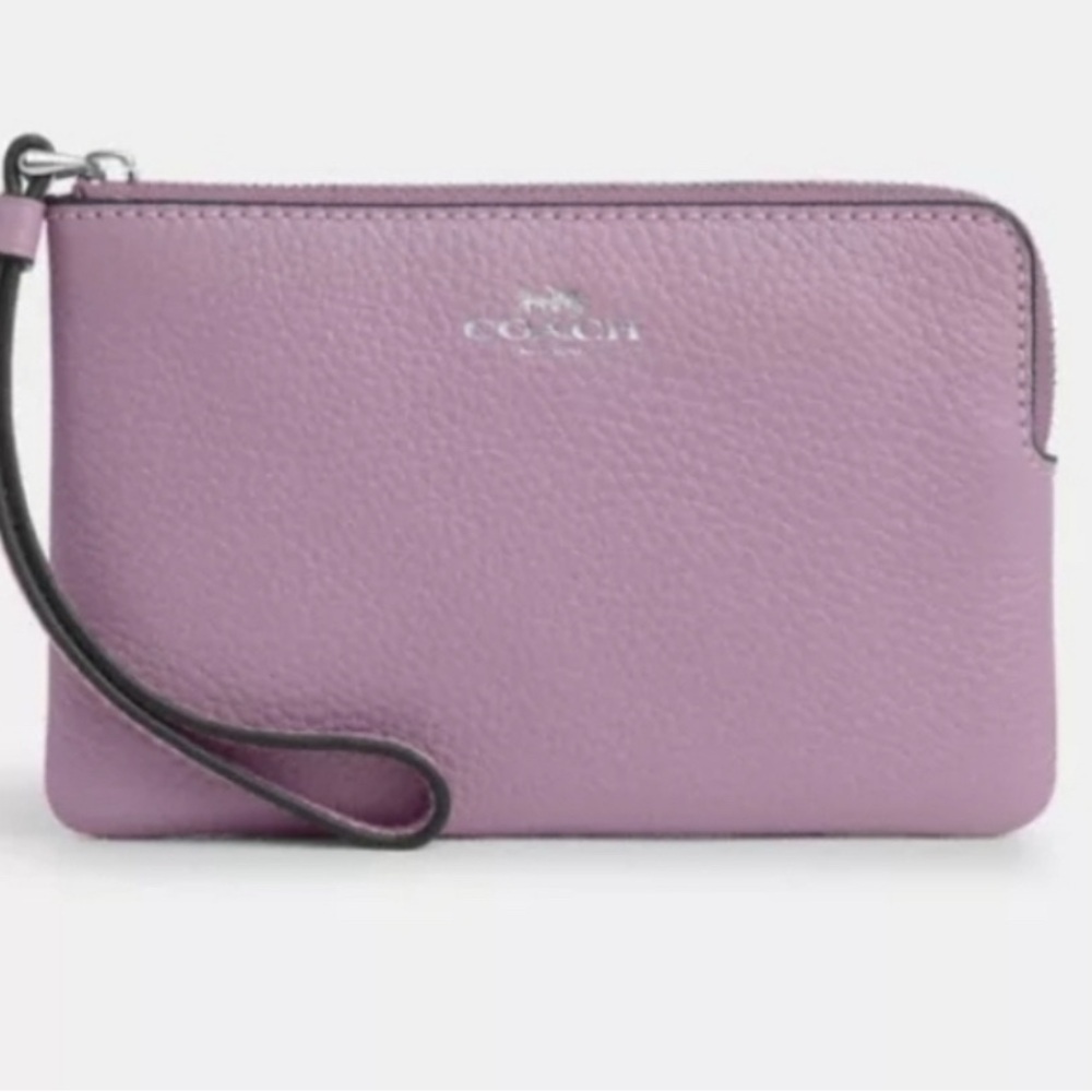 Coach Lilac Leather Wristlet Clutch